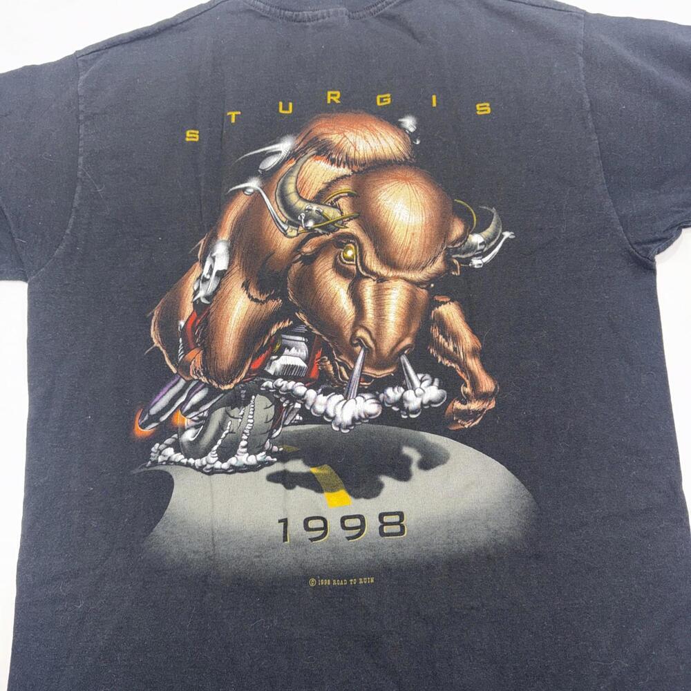 Vintage‎ Sturgis Black Hills Adult Large Black 1998 Single Stitch Hanes T Shirt